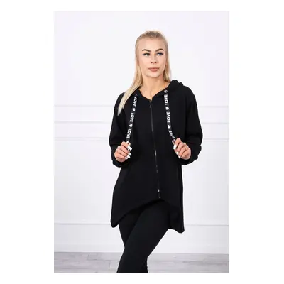 Kesi Sweatshirt with longer back and hood black