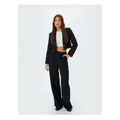 Koton Double Breasted Collar Crop Blazer Jacket