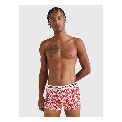 Red and White Mens Patterned Boxers Tommy Jeans - Men