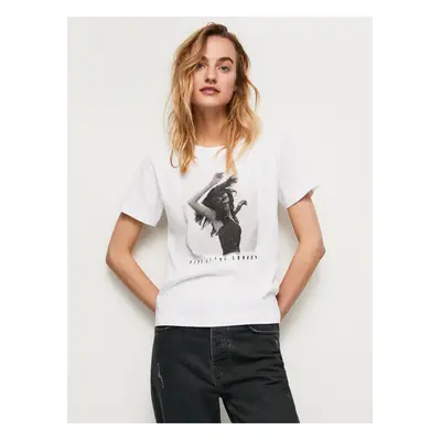 White Women's T-Shirt Pepe Jeans Sonya - Women