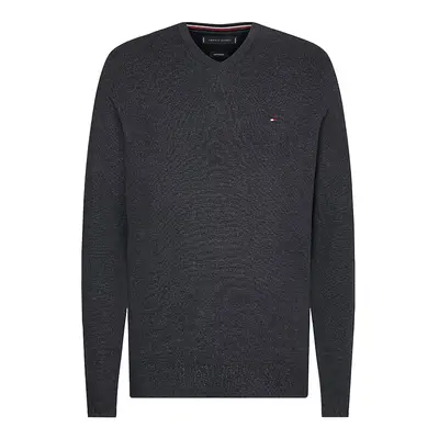 Tommy Hilfiger Sweater - CORE COTTON-SILK VNECK grey