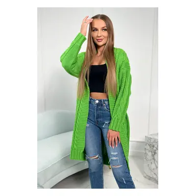 Cable knit sweater light green