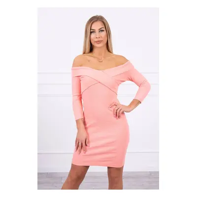 Apricot V-neck dress