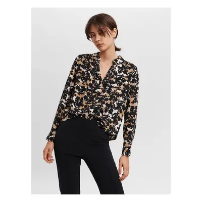 AWARE by VERO MODA Brown-black patterned shirt VERO MODA Rio - Women