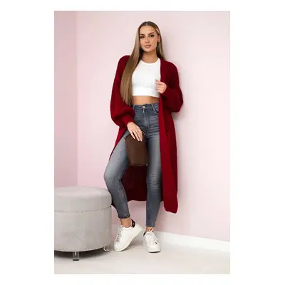 Włoski Sweater long cardigan burgundy