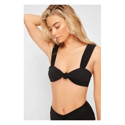 Trendyol Black Bralette Knotted Bikini Top