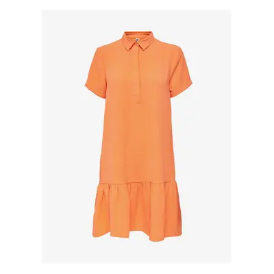 Orange Shirt Dress with Frill JDY Lion - Női