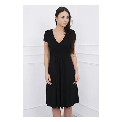 Kesi Dress cut under the bust, long sleeve, short sleeve black