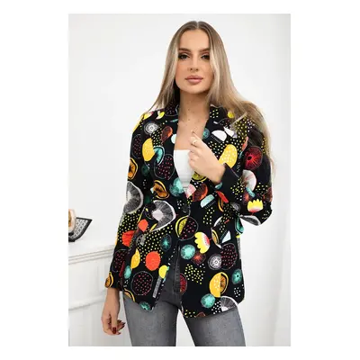 Turecki Printed cotton jacket with a button black