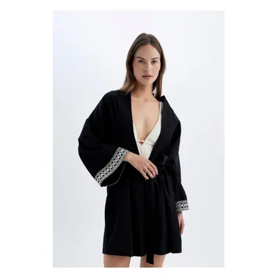 DEFACTO Fall In Love Regular Fit Cotton Kimono