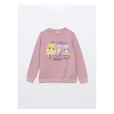 LC Waikiki Crew Neck Printed Long Sleeve Girl's Sweatshirt