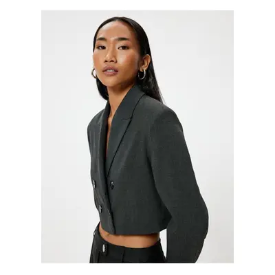 Koton Women's Blazer Jacket Anthracite