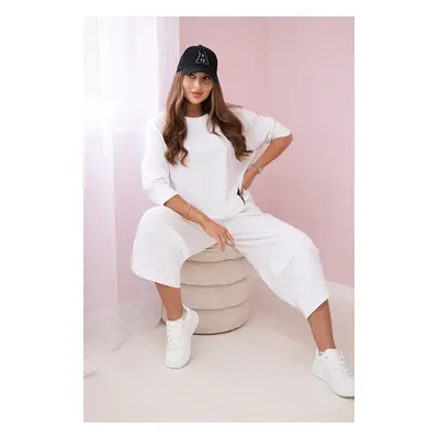 Włoski Cotton sweatshirt pants set white