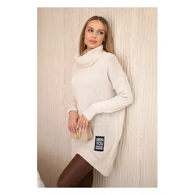 Włoski Turtleneck sweater beige