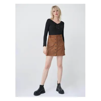 Brown mini skirt in suede finish Salsa Jeans - Women