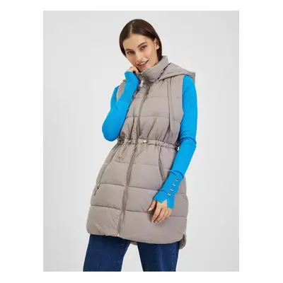 Orsay Grey Ladies Quilted Vest - Ladies