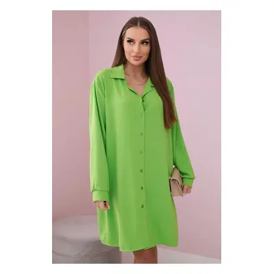 Long shirt with viscose light green color