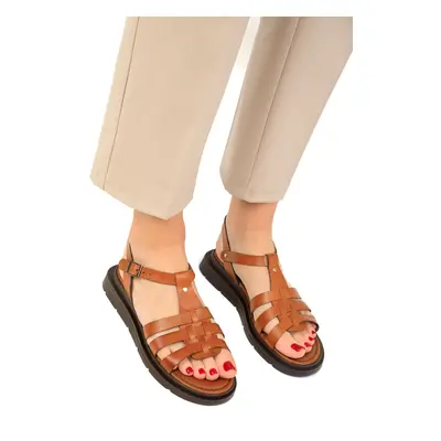 Soho Tan Women's Genuine Leather Sandals