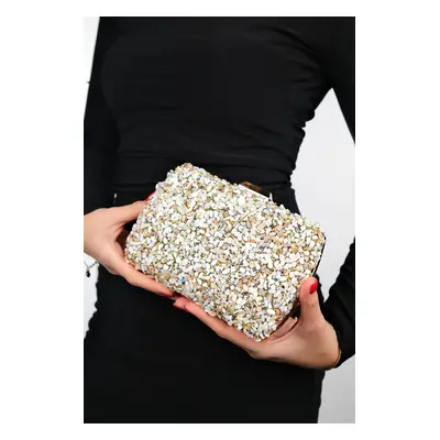 LuviShoes SEOUL Beige Pebble Stone Women's Evening Dress Bag