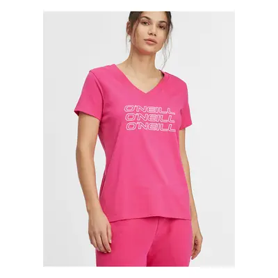 ONeill Pink Woman T-Shirt O'Neill Triple Stack V-Neck - Women