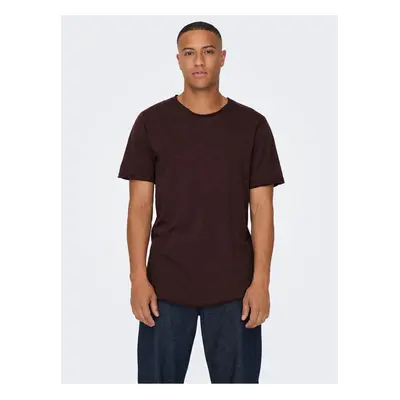 Wine men's striped t-shirt ONLY & SONS Benne - Men's