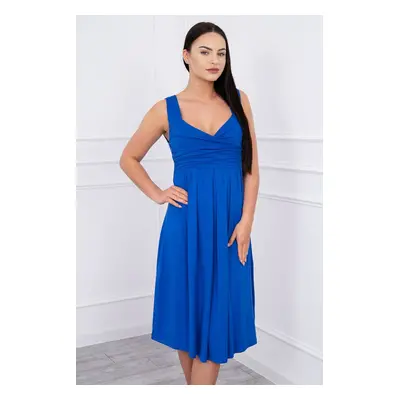 marka niezdefiniowana Dress with wide straps cornflower