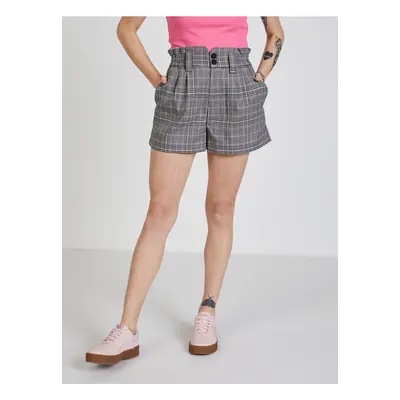 TALLY WEiJL Grey Checkered High Waist Shorts - Ladies