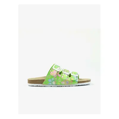 Green girly floral slippers Richter - Girls