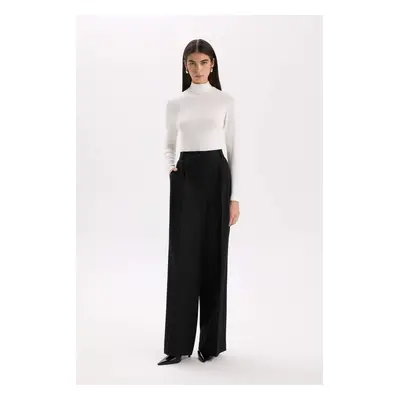 DEFACTO Pants Wide Leg Long Length Pocket High Waist Wide Leg