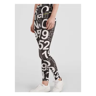 ONeill Women's Black and White Patterned Sports Leggings O'Neill Multi - Women