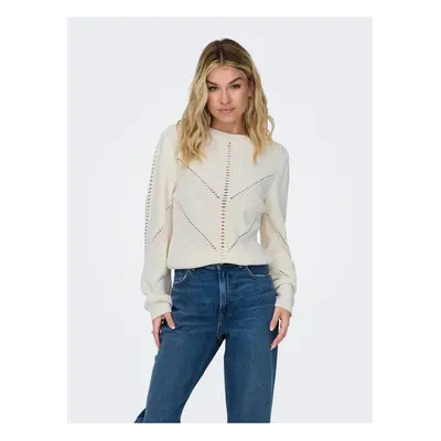 White Womens Patterned Sweater ONLY Ella - Women