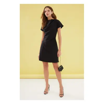 Trendyol Black Plain A Cut Mini Woven Dress