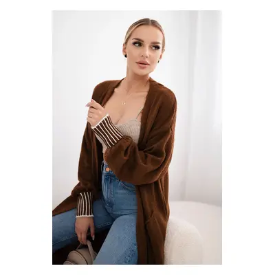 Kesi Włoski Cardigan with pockets brown