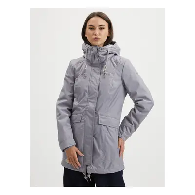 Grey Women's Winter Coat Hooded Ragwear Tunned - Women