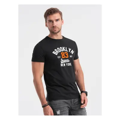 Ombre Men's printed cotton t-shirt - black