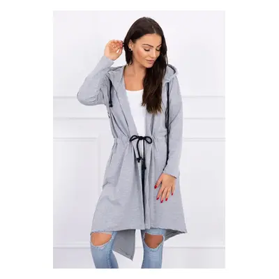 Coat with a longer back grey