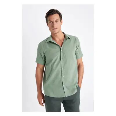 DEFACTO Regular Fit Polo Collar Cotton Basic Plain Short Sleeve Shirt