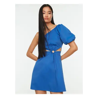 Blue women's short asymmetrical dress Trendyol - Women's