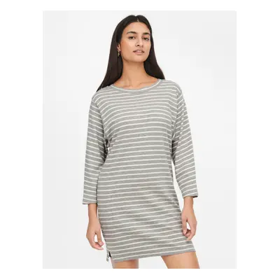 Light Grey Striped Three-Quarter Sleeve Dress JDY Maggie - Women