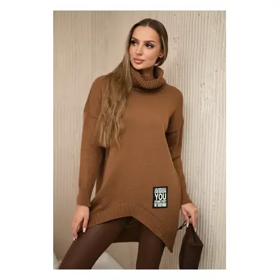 Kesi Włoski Turtleneck sweater chocolate