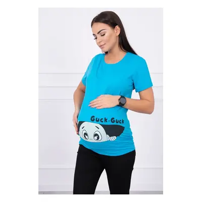 marka niezdefiniowana Maternity blouse Guck turquoise