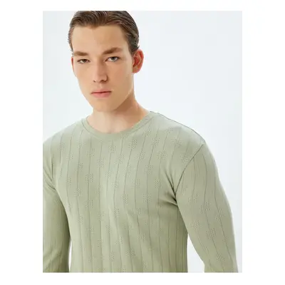 Koton Crew Neck Sweater Textured Slim Fit Cotton