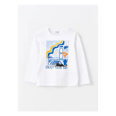 LC Waikiki LCW Crew Neck Printed Long Sleeve Girls' T-Shirt