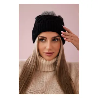 marka niezdefiniowana Cap with fleece Ilona K218 black+gray