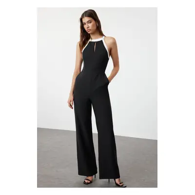 Trendyol Black Halter Collar Detailed Maxi Woven Jumpsuit