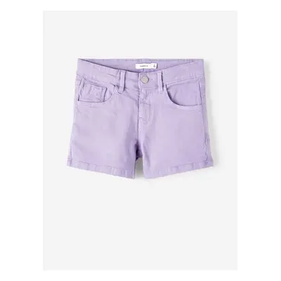 Light purple girls' denim shorts name it Rose - Girls