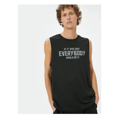 Koton Sports Athlete Slogan Printed Sleeveless Crew Neck