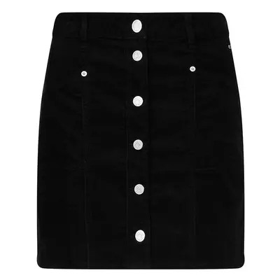 Tommy Jeans Skirt - TJW CORD BUTTON THRU MINI SKIRT black