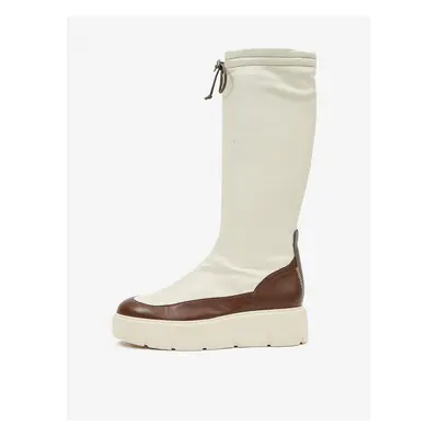 Cream women's platform boots Högl - Women's