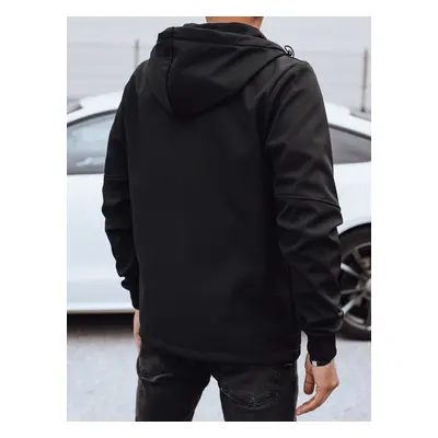 Men's transitional softshell jacket with hood black Dstreet